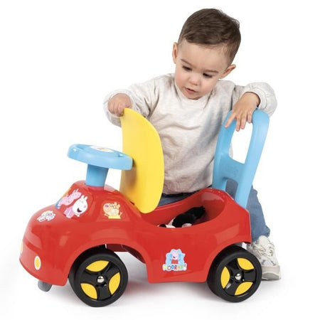 Smoby - Trasportino auto 2 in 1 - Peppa Pig - Scatola sottosella + clacson - A partire da 10 mesi - Prodotto in Francia