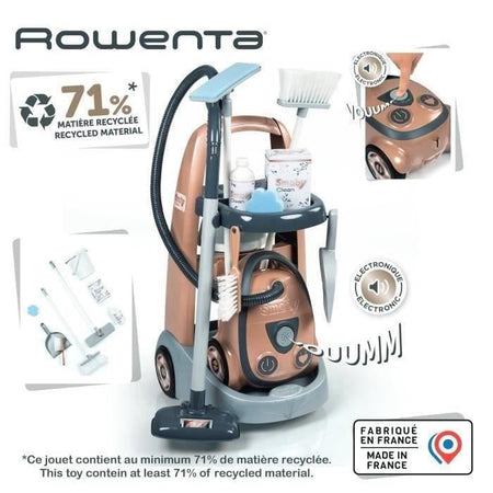 SMOBY - Carrello per la casa Rowenta + Aspirapolvere - da 3 anni