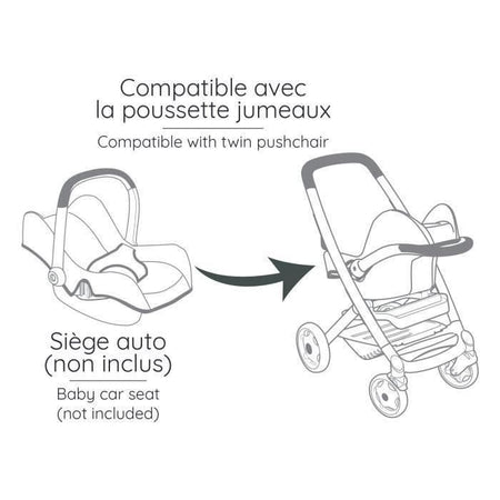 SMOBY - Passeggino gemellare Maxi-Cosi Rosa - dai 3 anni