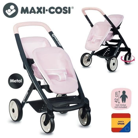 SMOBY - Passeggino gemellare Maxi-Cosi Rosa - dai 3 anni