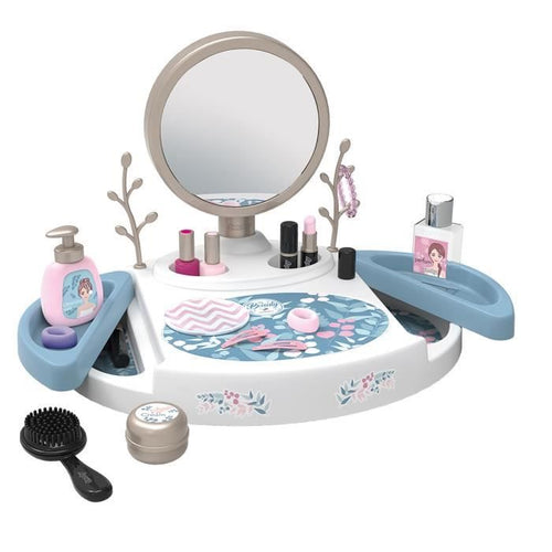 Smoby - My beauty studio - Toilette da tavolo con specchio inclinabile e rimovibile - 15 accessori per ciuccio - Prodotto in Francia