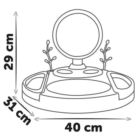 Smoby - My beauty studio - Toilette da tavolo con specchio inclinabile e rimovibile - 15 accessori per ciuccio - Prodotto in Francia
