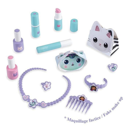 Smoby - Gabby e la Casa Magica - Toeletta per bambini 2 in 1 - Sgabello incluso - 12 accessori - Specchio orientabile