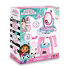 Smoby - Gabby e la Casa Magica - Toeletta per bambini 2 in 1 - Sgabello incluso - 12 accessori - Specchio orientabile