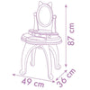 Smoby - Gabby e la Casa Magica - Toeletta per bambini 2 in 1 - Sgabello incluso - 12 accessori - Specchio orientabile