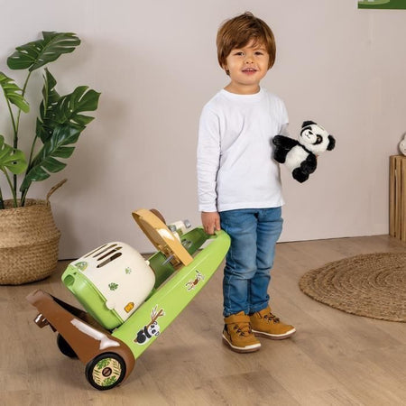 Smoby - Carrello Veterinario Zoo - Peluche Panda - Tanti Accessori Inclusi - Prodotto 2 in 1: Gabbia da Trasporto - Produzione