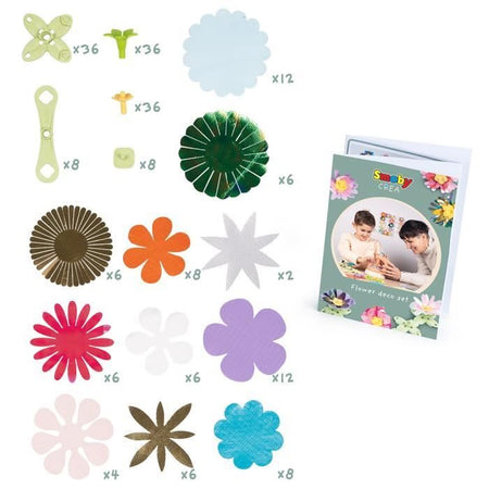 Smoby - Tempo libero creativo - Set creazione fiori, oggetti decorativi - 200 accessori - Prodotto in Francia