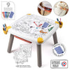 Smoby - Tavolo creativo per bambini - Feltro cancellabile per il tavolo + 2 fogli grandi da colorare - 3 vani portaoggetti - Dai 3 anni in su