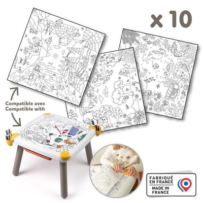 Smoby - Ricarica pagine da colorare per il tavolo creativo dei bambini - 10 fogli da colorare