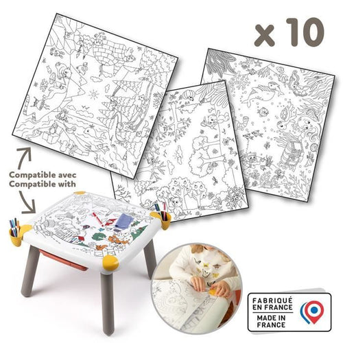 Smoby - Ricarica pagine da colorare per il tavolo creativo dei bambini - 10 fogli da colorare