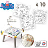 Smoby - Ricarica pagine da colorare per il tavolo creativo dei bambini - 10 fogli da colorare di Peppa Pig