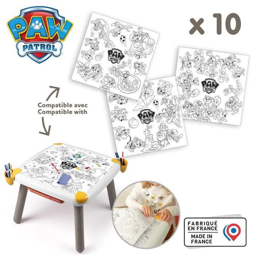 Smoby - Ricarica pagine da colorare per il tavolo creativo dei bambini - 10 fogli da colorare Paw Patrol