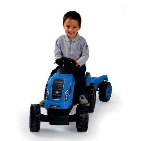 Smoby Farmer XL Pedal Tractor + Trailer - Blu