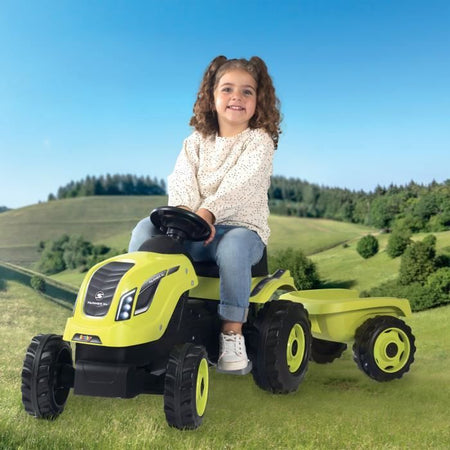 Smoby Farmer XL Pedal Tractor + Trailer - Green