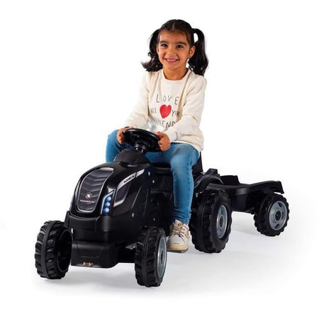 Smoby Farmer XL Pedal Tractor + Trailer - Nero
