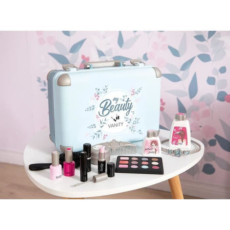 Smoby - My Beauty Vanity - Valigia di Bellezza per Bambini - Parrucchiere + Unghie + Trucco - 13 Accessori