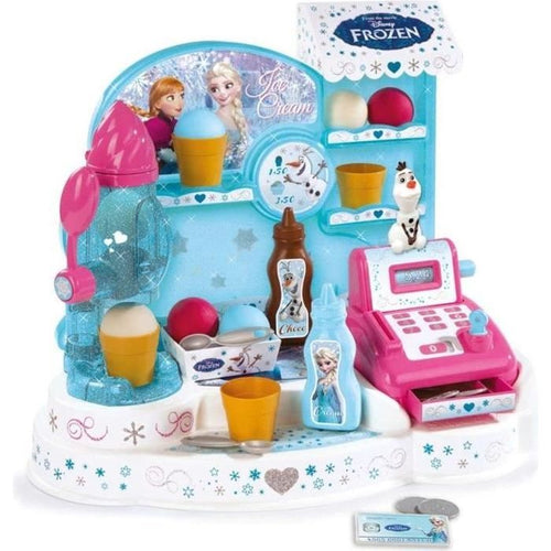 Smoby - Frozen - Gelateria - Registratore di cassa per bambini - 22 accessori + 1 personaggio di Olaf