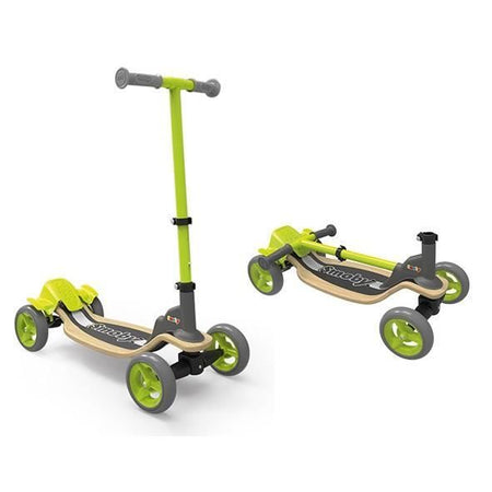 Pattino in legno SMOBY a 4 ruote - Manubrio regolabile - Pieghevole
