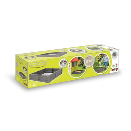 Smoby BAC Square Garden 2 in 1: sabbia e patch vegetale quadrata - 76x76 cm - Tarpaulin fondato fornito