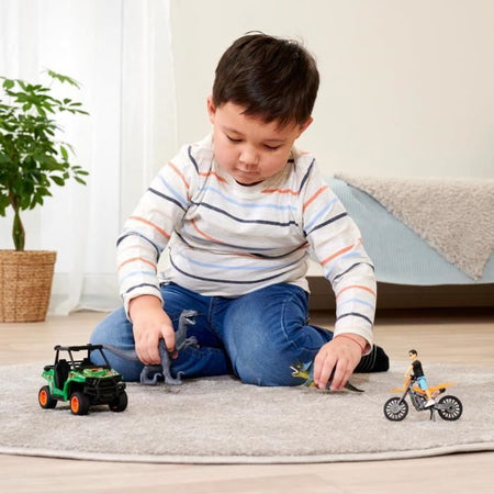 Scatola cacciatore di dinosauri - Dickie - 1 figura articolata e 2 dinosauri inclusi