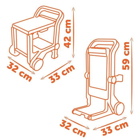 Smoby - Black+Decker - Carrello manuale + scatola 3 in 1