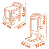 Smoby - Black+Decker - Carrello manuale + scatola 3 in 1