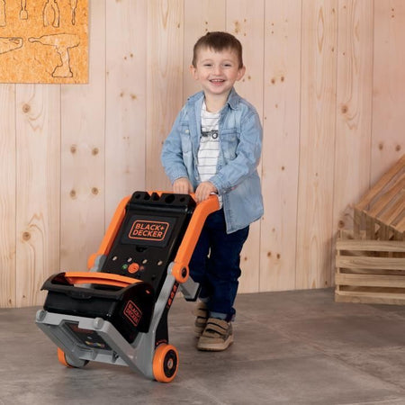Smoby - Black+Decker - Carrello manuale + scatola 3 in 1