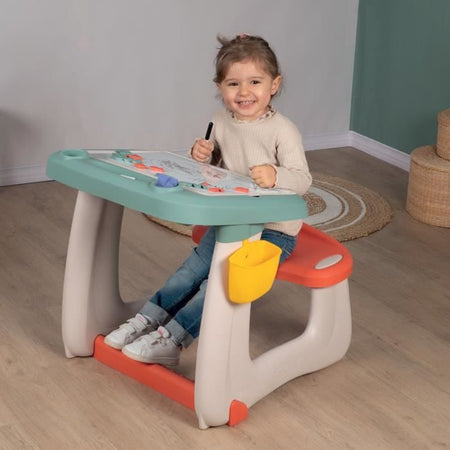 Piccola Scrivania per Scolaro - Smoby - 80 Accessori Inclusi - Verde - 63 x 69 x 58 - dai 3 anni in su