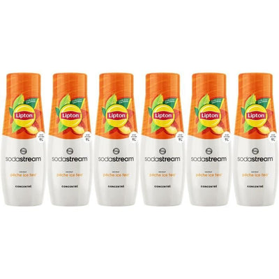 Concentrati SODASTREAM - Confezione da 6 concentrati Lipton Ice Tea - Fino a 54 litri di bevande - 440 ml