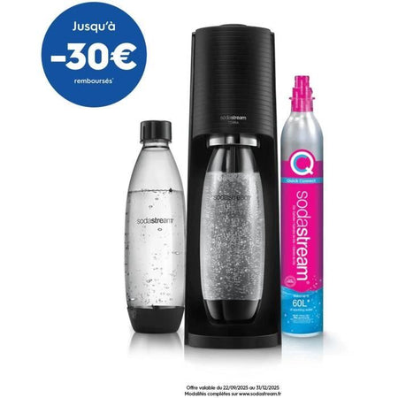 SODASTREAM TERRANLV - TERRA Black Machine Pack 2 bombole LV + 1 bombola di scambio CQC