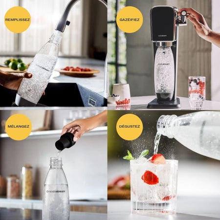 Distributore di bibite - SODASTREAM ART - Nero - bottiglia e bombola di carbonatazione inclusi