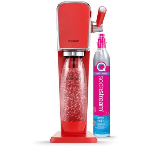 Distributore acqua frizzante - SODASTREAM - ART Mandarine - Con 1 bombola da 1 L, compatibile lavastoviglie + 1 ricarica gas da 60 L