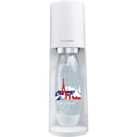 SODASTREAM Terra - Macchina per acqua frizzante bianca + 1 bottiglia con fusibile da 1 l edizione francese + 1 ricarica di gas a clip da 60 l