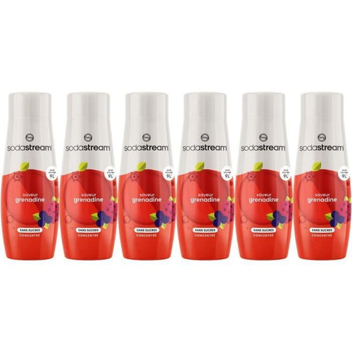 Concentrati SODASTREAM - Confezione da 6 concentrati di granatina senza zucchero - Fino a 54 litri di bevande - 440 ml