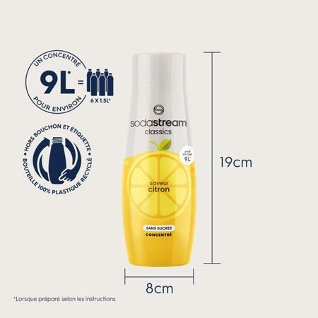 Concentrati SODASTREAM - Confezione da 6 Concentrati di Limone Senza Zucchero - Fino a 54L di Bevande - 440 ml