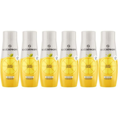 Concentrati SODASTREAM - Confezione da 6 Concentrati di Limone Senza Zucchero - Fino a 54L di Bevande - 440 ml