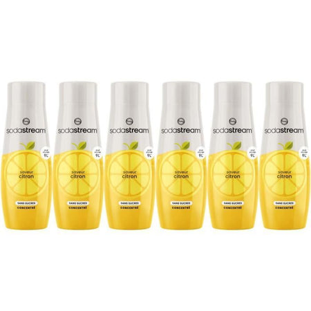 Concentrati SODASTREAM - Confezione da 6 Concentrati di Limone Senza Zucchero - Fino a 54L di Bevande - 440 ml