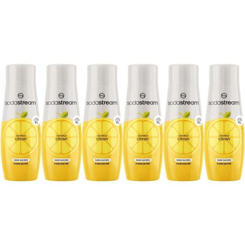 Concentrati SODASTREAM - Confezione da 6 Concentrati di Limone Senza Zucchero - Fino a 54L di Bevande - 440 ml