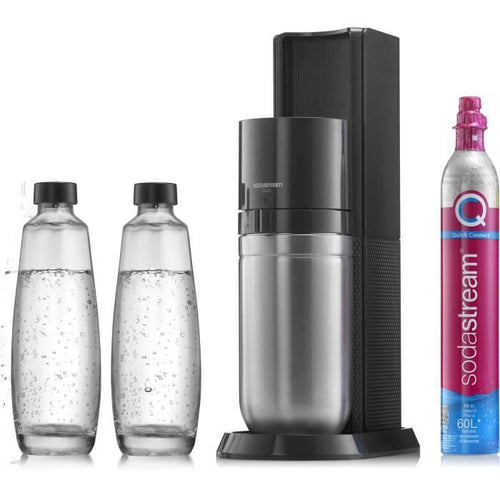 Macchina per acqua gassata e gassata SODASTREAM - DUO Nero - 2 caraffe in vetro - 1 ricarica di gas da 60 l