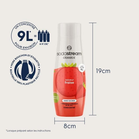 Concentrati SODASTREAM - Confezione da 6 Concentrati di Fragola Senza Zucchero - Fino a 54L di Bevande - 440 ml