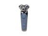 SOGO Rasoio elettrico wireless ricaricabile con 3 testine, display led - blu/cromato