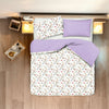 Set Copripiumino federe bifaccia Doubleface parure Copripiumino Stampa Digitale 100% Cotone Made in Italy SOTTOBOSCO/LILLA