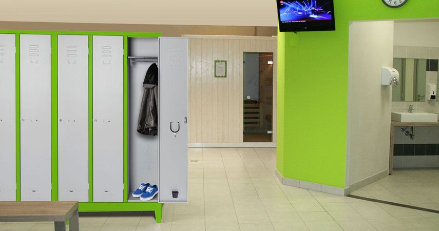 Armadio spogliatoio in metallo verniciato a 3 posti cm. 101x33x180h