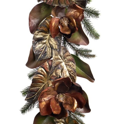 Ghirlanda natalizia verde e marrone in poliestere decorazione natalizia da 140 cm