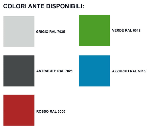 Armadio spogliatoio metallico a 2 ante battenti cm. 69x50x180h