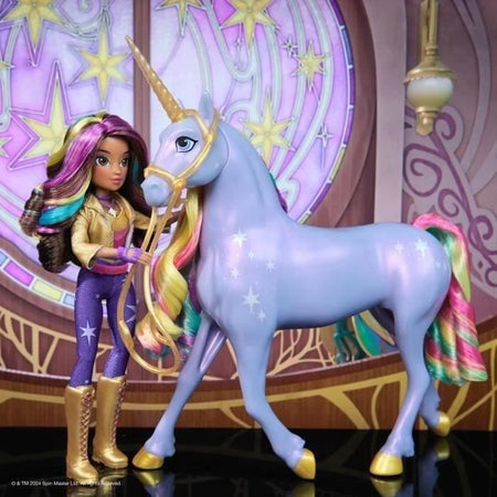 SPIN MASTER UNICORNO CON FUNZIONI 28 CM WILDSTAR + BAMBOLA 24 CM Unicorn Academy