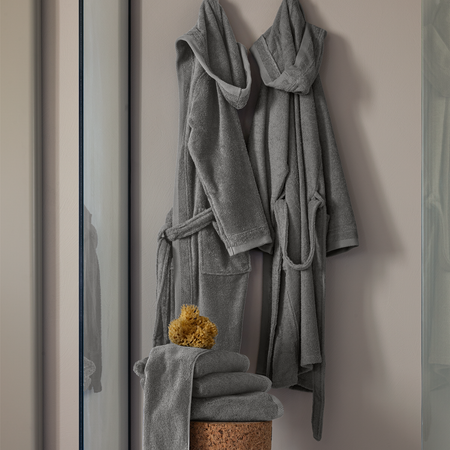 Fazzini Accappatoio Unisex in Spugna di Cotone con Cappuccio - Square