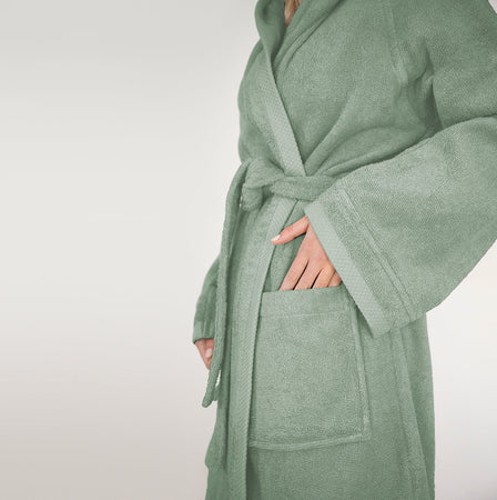 Fazzini Accappatoio Unisex in Spugna di Cotone con Cappuccio - Square