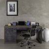 Scrivania da ufficio porta PC stile Industrial con 1 anta e 2 cassetti color rovere e nero 170 cm