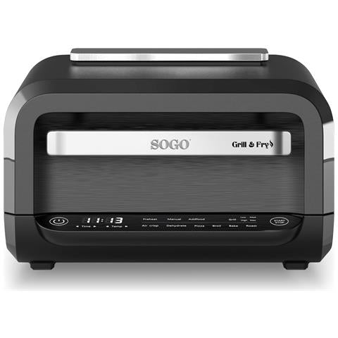 SOGO Griglia con friggitrice ad aria multifunzione 4L/ grill + friggitrice / 1700W / touch control / timer 120min